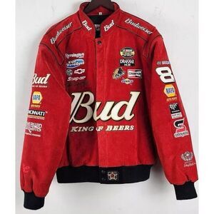 Vintage 2004‎ Dale Earnhardt Jr.  Budweiser Red suede jacket  size XXL